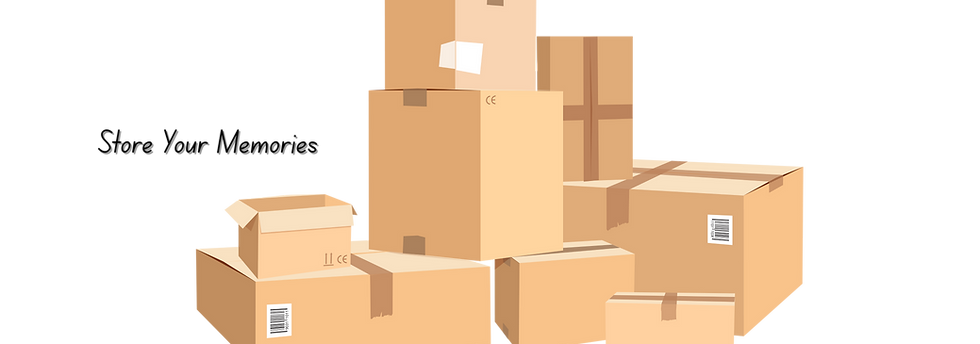 A illustration of boxes that says Store Your Memories
